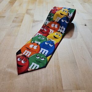 M&M's Characters All Over Large Print Men's Necktie Mars Candy Novelty Tie